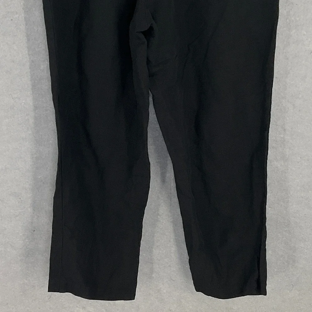H&M Linen Blend Lounge Pants Womens Medium Black Drawstring Crop Casual Beachy‎